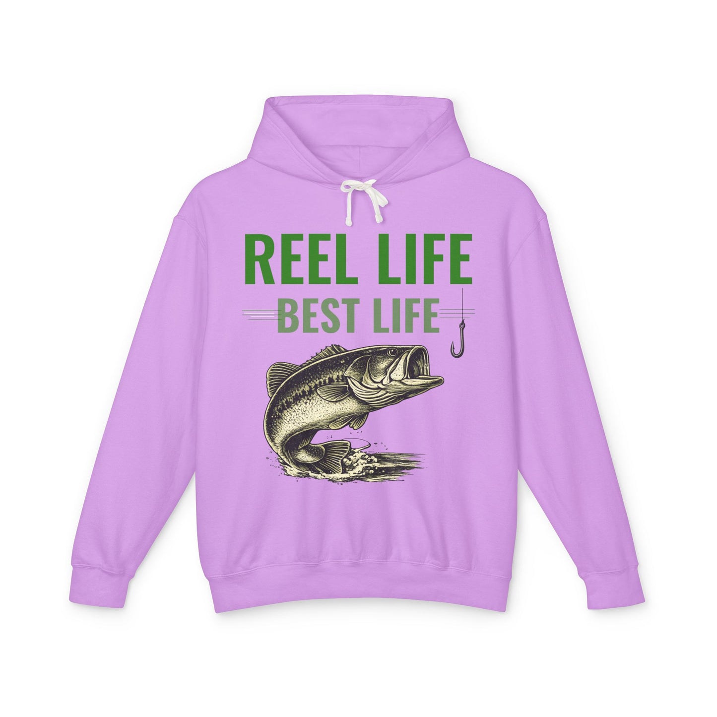REEL LIFE BEST LIFE Fishing Hoodie – Vintage Largemouth Bass Sweatshirt | Fisherman Gift | Lake Life Pullover
