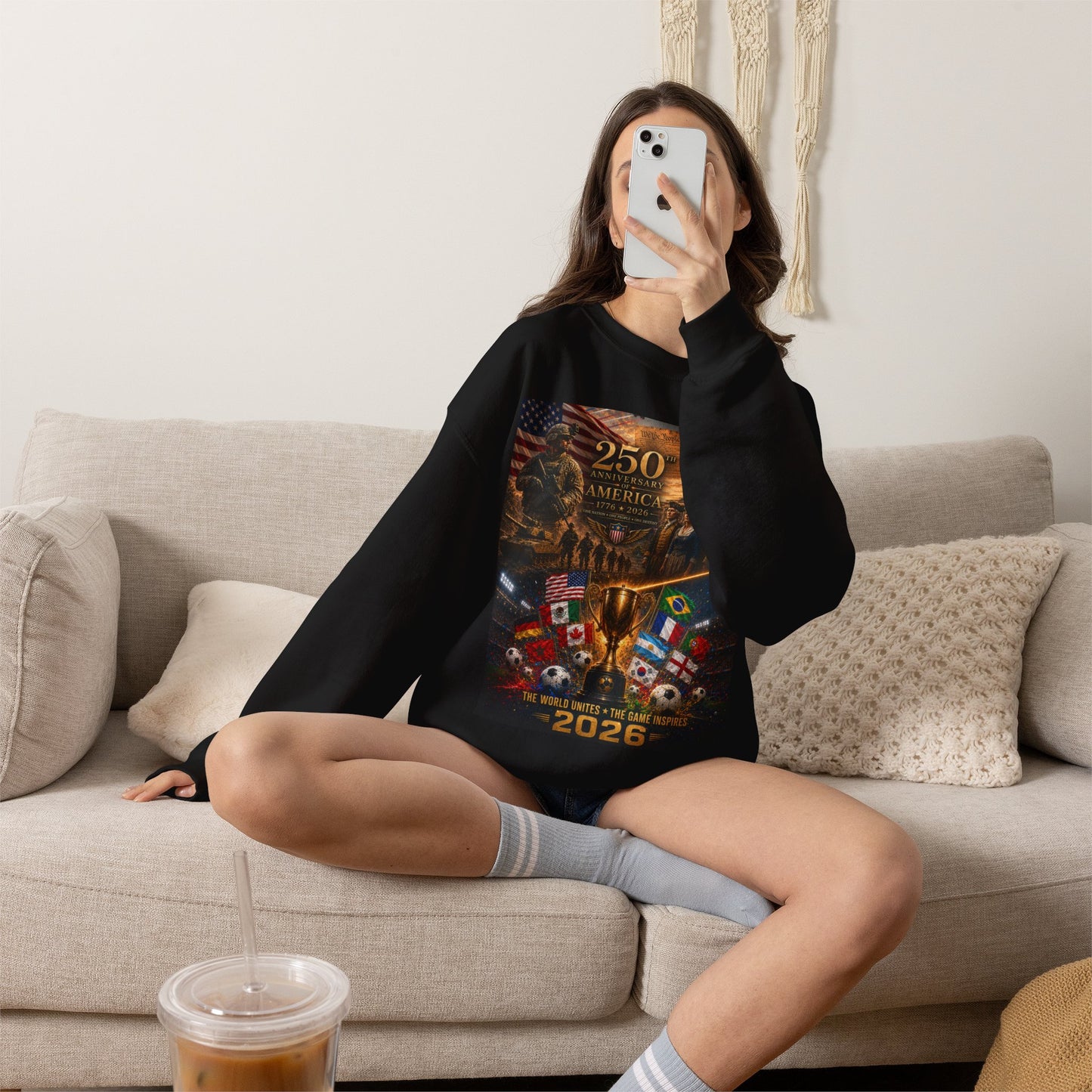 America 250th Anniversary Sweatshirt Unisex, USA World Cup 2026 Crewneck, Patriotic Veteran Owned Gift, 4th of July Pullover