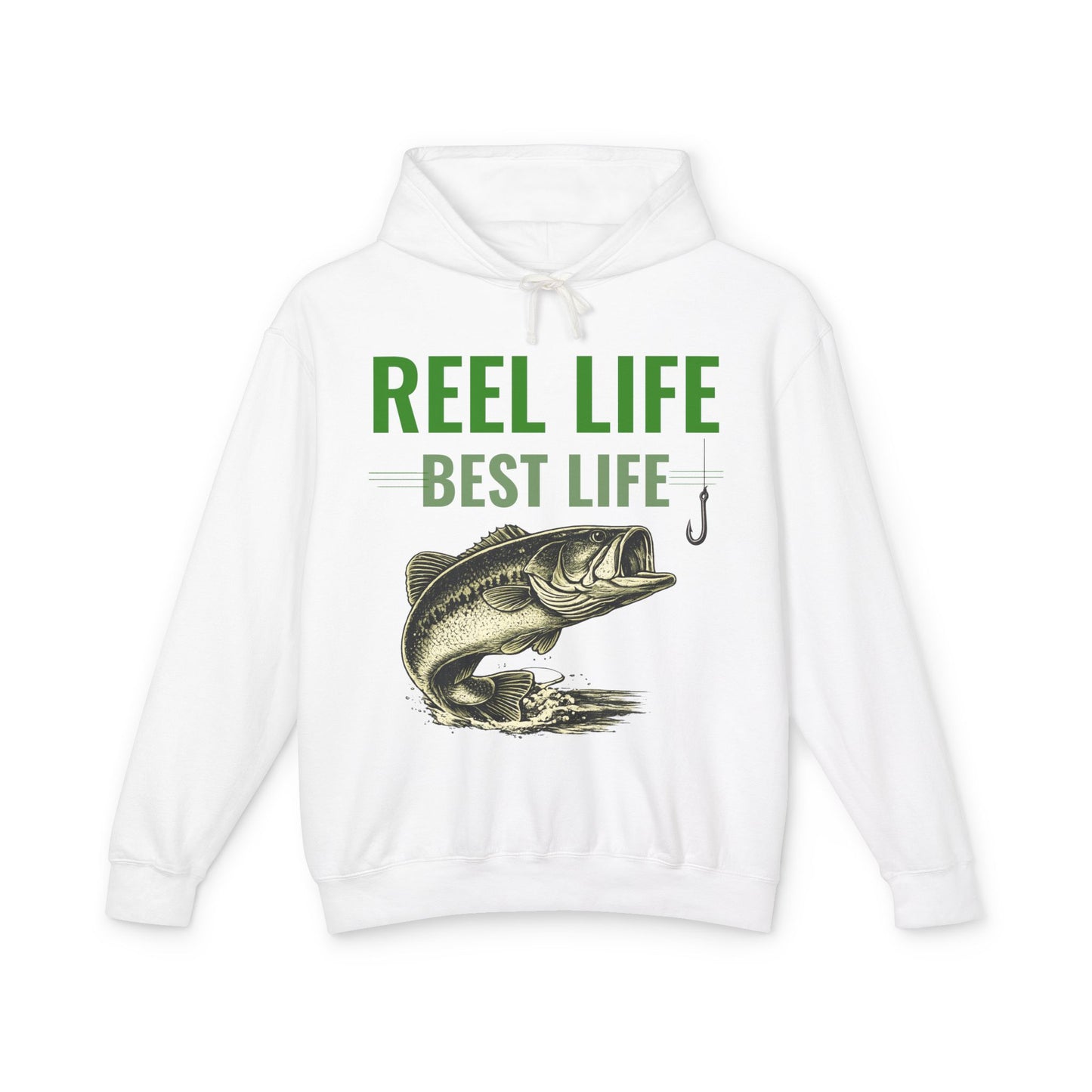 REEL LIFE BEST LIFE Fishing Hoodie – Vintage Largemouth Bass Sweatshirt | Fisherman Gift | Lake Life Pullover