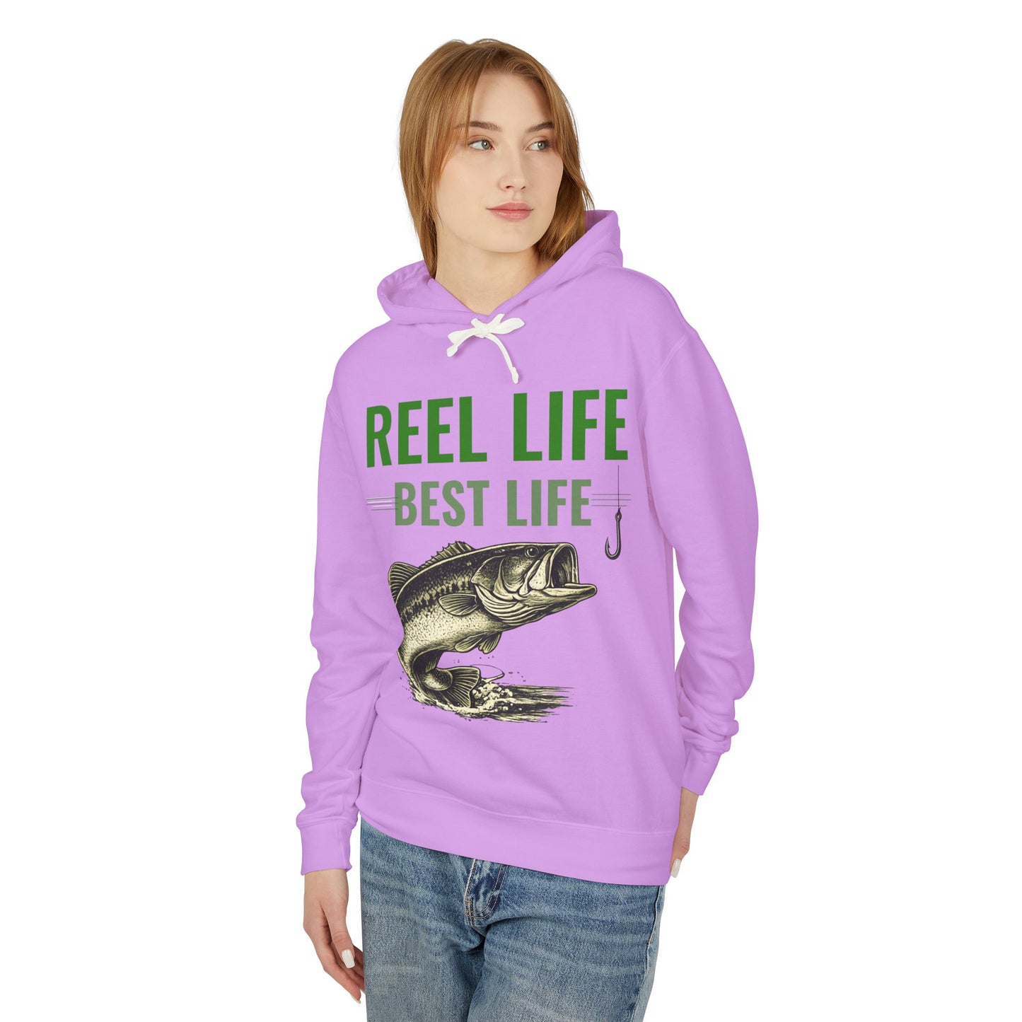 REEL LIFE BEST LIFE Fishing Hoodie – Vintage Largemouth Bass Sweatshirt | Fisherman Gift | Lake Life Pullover