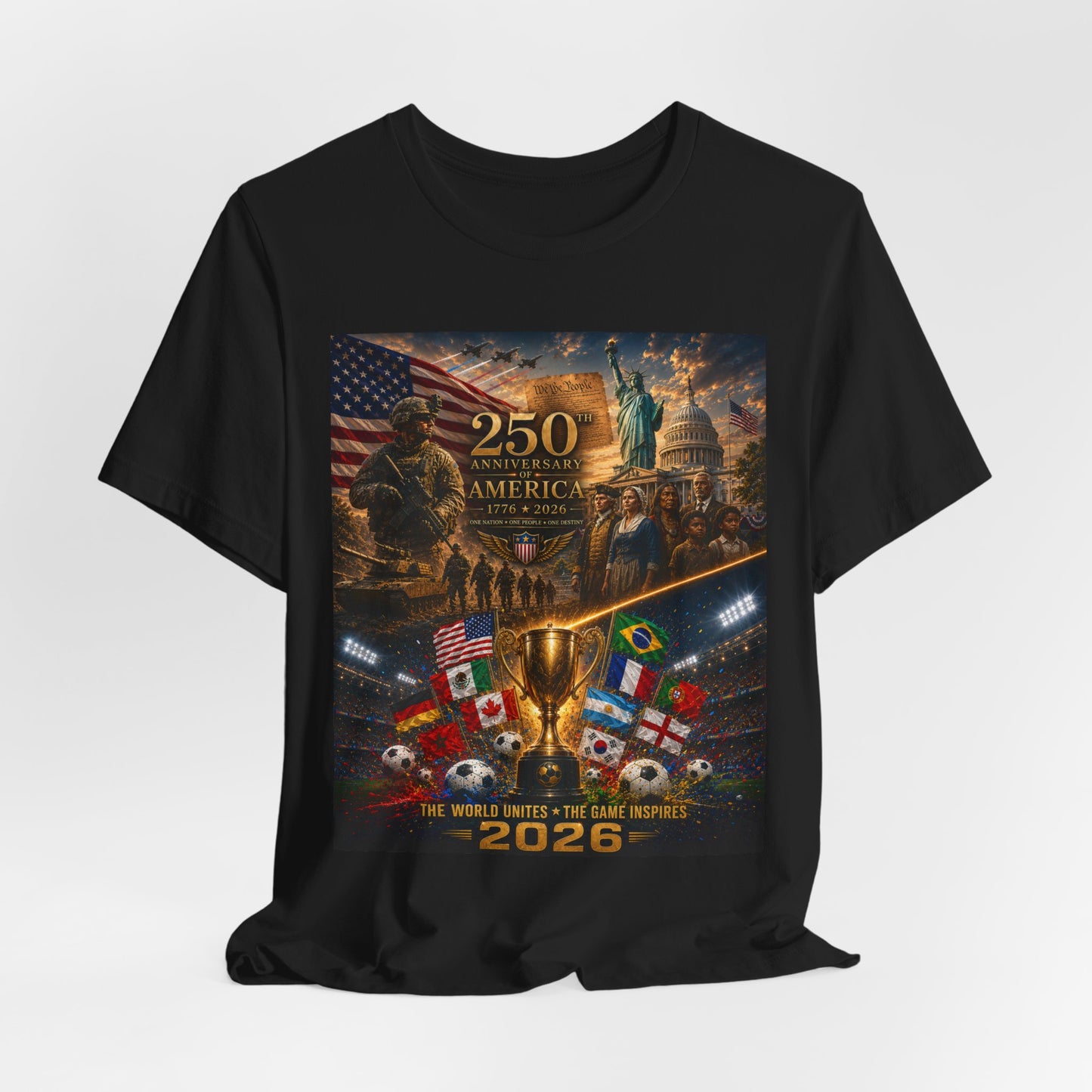 America 250th Anniversary Shirt Unisex, USA World Cup 2026 Tee, Patriotic Veteran Owned Gift, 4th of July Americana T-Shirt