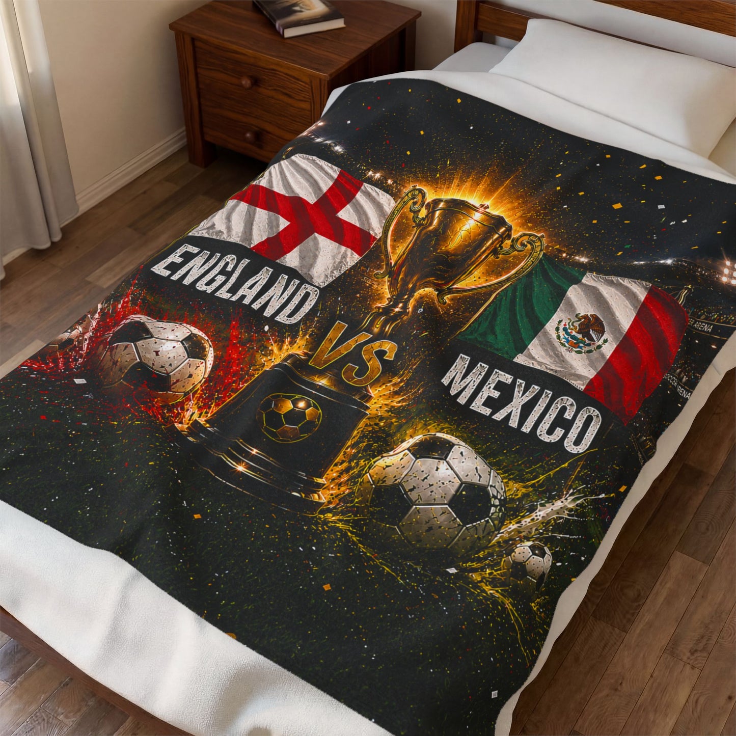 England vs Mexico World Cup 2026 Upset Blanket, 10 Men One Legacy Soccer Throw, Historic Underdog Victory Fan Gift, Commemorative Sports Blanket