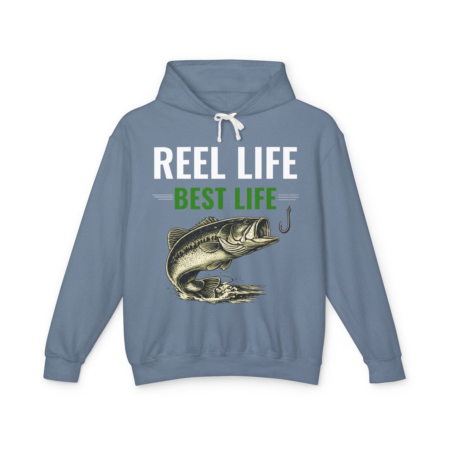 REEL LIFE BEST LIFE Fishing Hoodie – Vintage Largemouth Bass Sweatshirt | Fisherman Gift | Lake Life Pullover