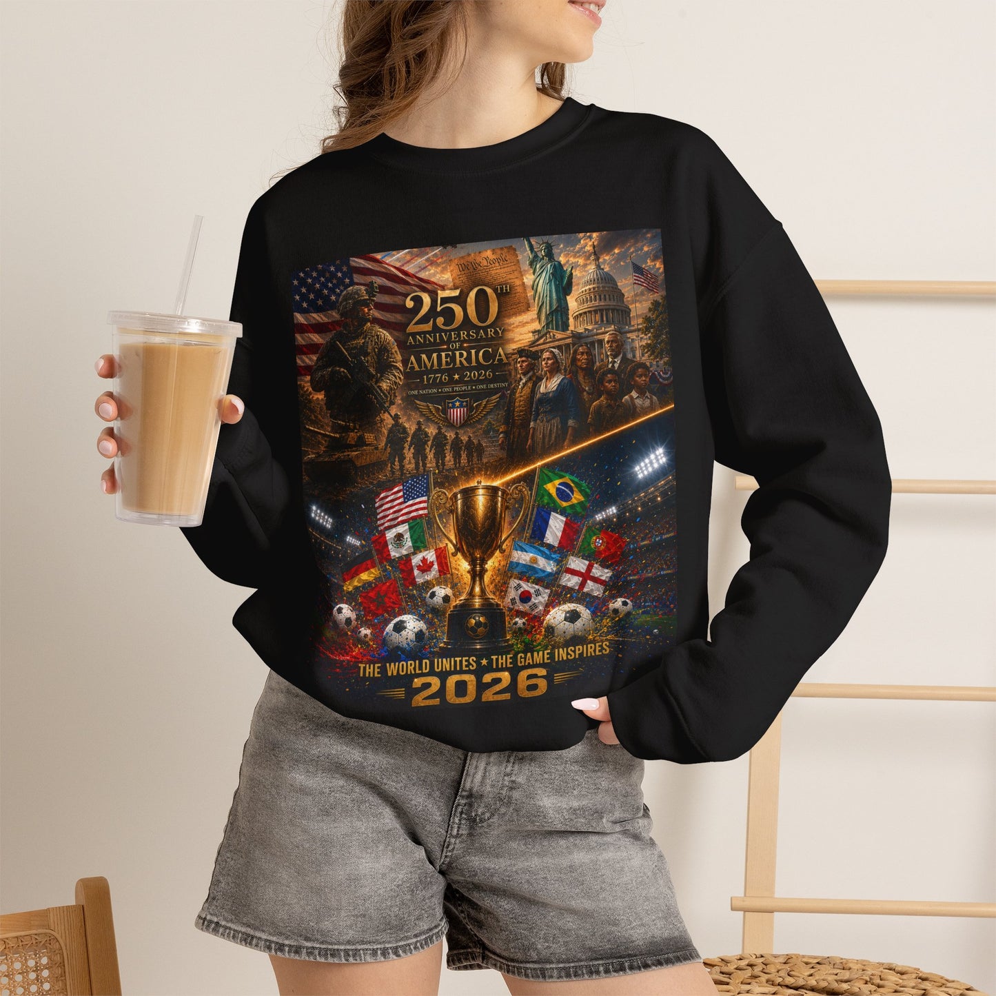 America 250th Anniversary Sweatshirt Unisex, USA World Cup 2026 Crewneck, Patriotic Veteran Owned Gift, 4th of July Pullover