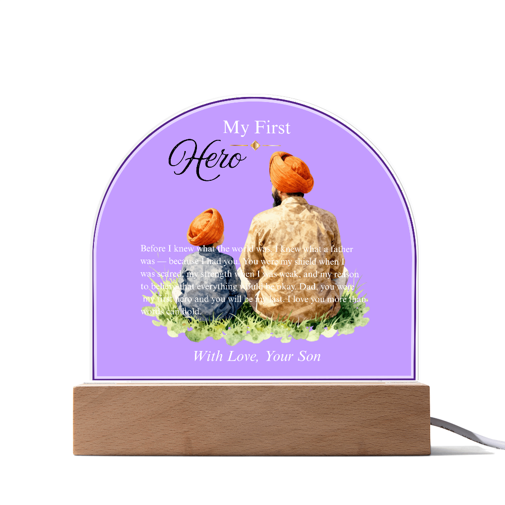 My First Hero — Father's Day Acrylic Dome Plaque | With Love, Your Son