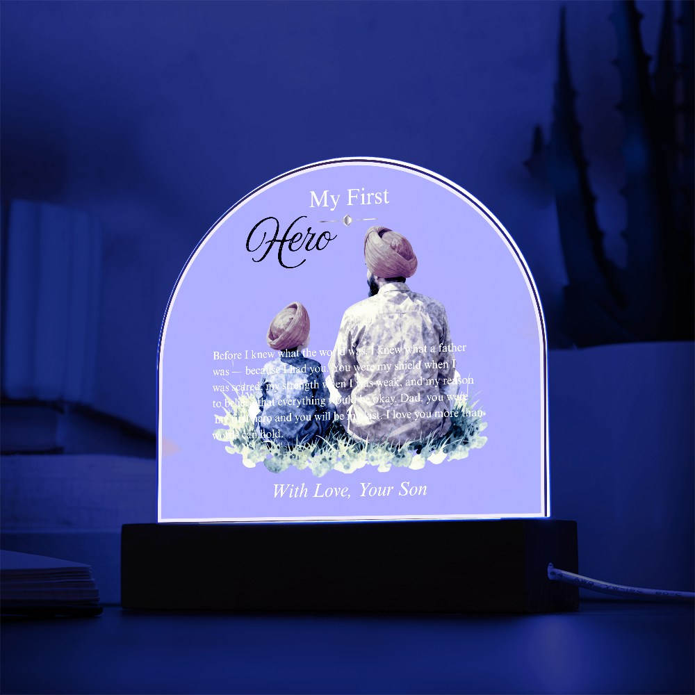 My First Hero — Father's Day Acrylic Dome Plaque | With Love, Your Son