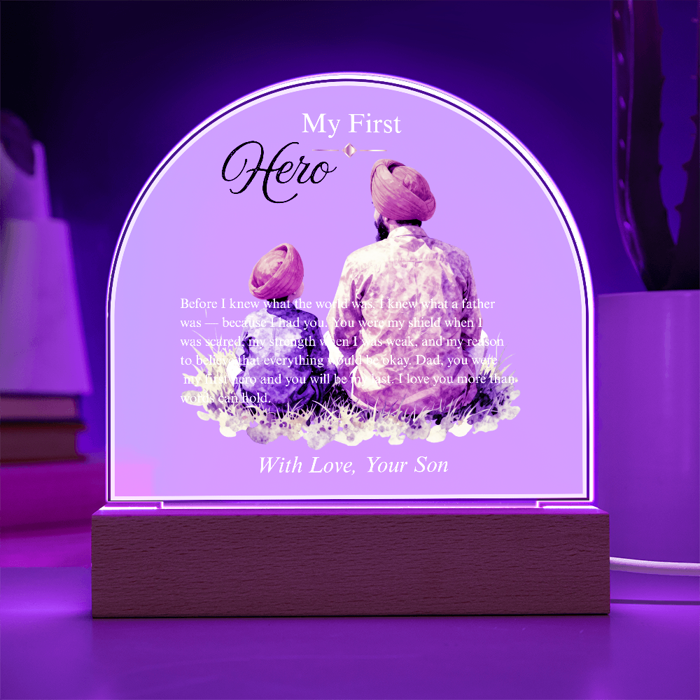 My First Hero — Father's Day Acrylic Dome Plaque | With Love, Your Son