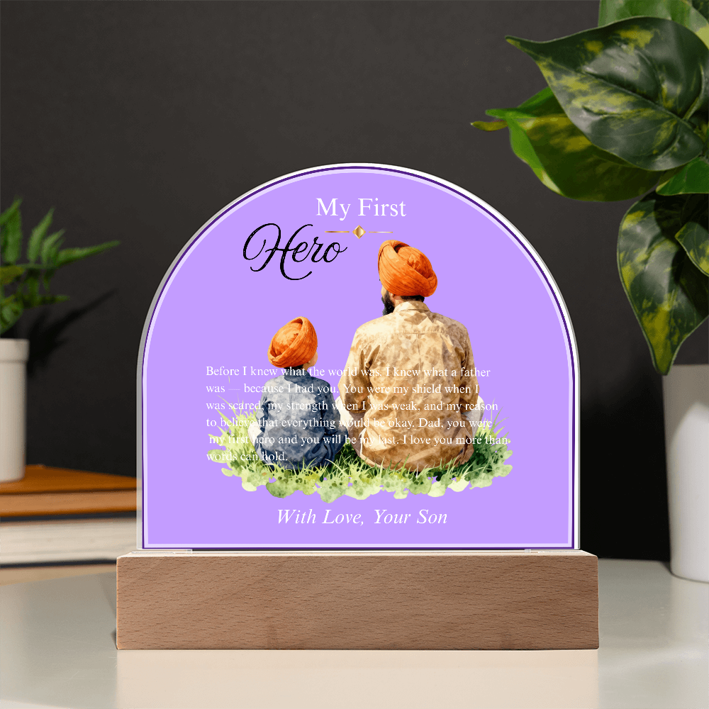 My First Hero — Father's Day Acrylic Dome Plaque | With Love, Your Son