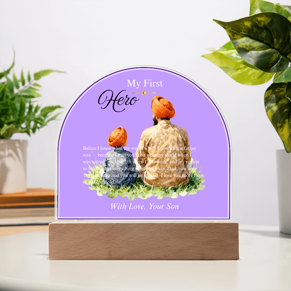 My First Hero — Father's Day Acrylic Dome Plaque | With Love, Your Son