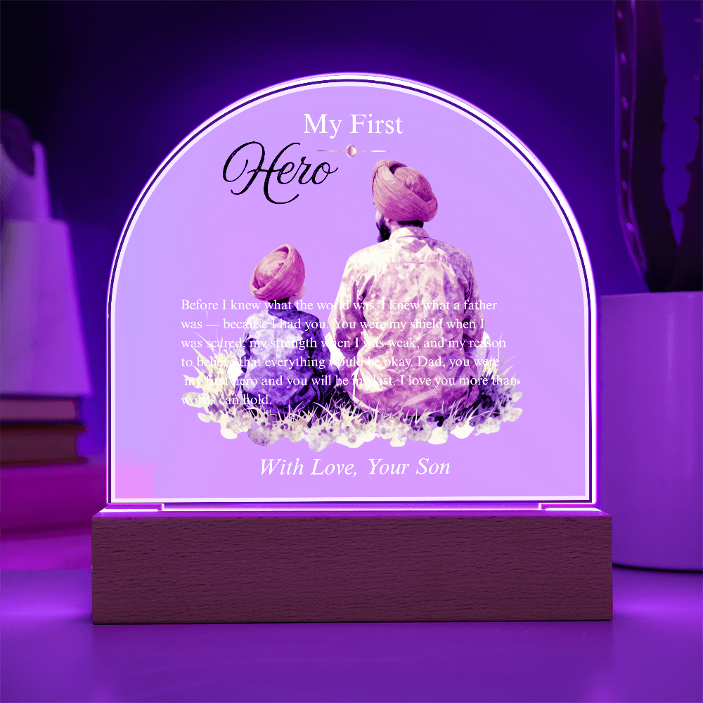 My First Hero — Father's Day Acrylic Dome Plaque | With Love, Your Son