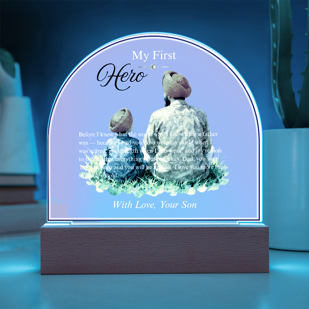 My First Hero — Father's Day Acrylic Dome Plaque | With Love, Your Son